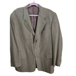 Gianfranco Ruffini Men's silk Blend Neutral Tweed 3 Button Sport Jacket Size 44R